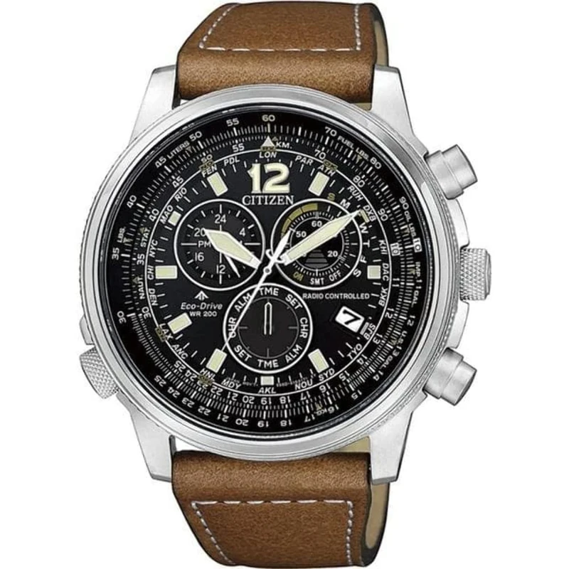 CITIZEN Pilot Watch E660 Eco-Drive Cb5860-27e, Men's Analogue, Brown, Large
