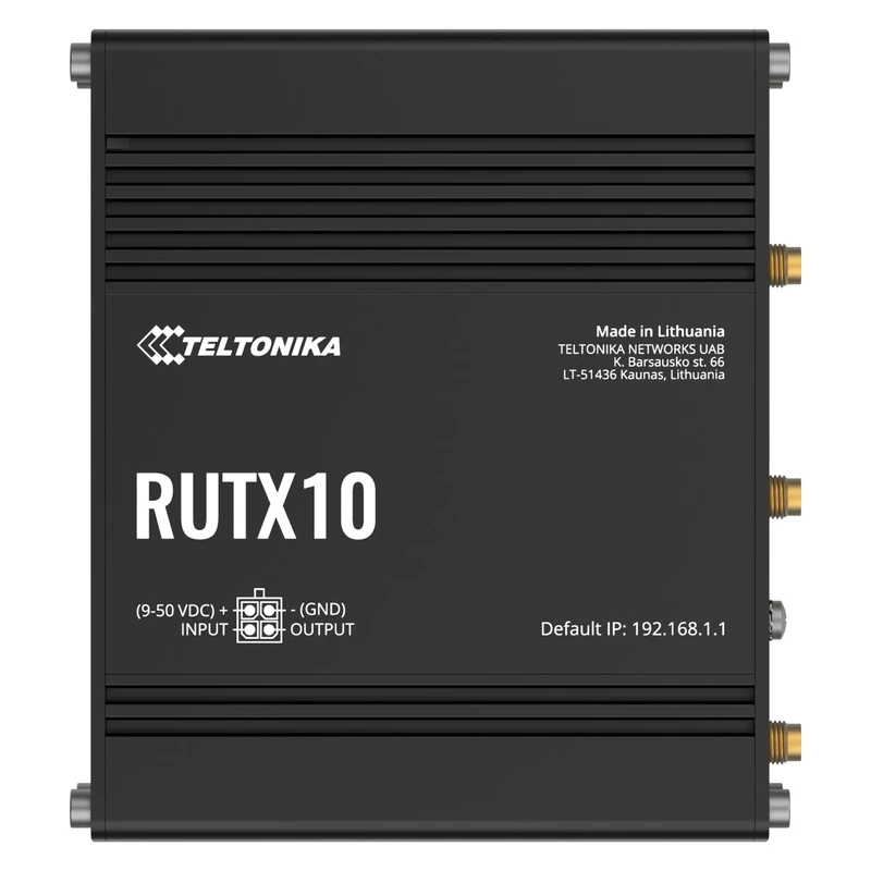 Teltonika RUTX10 Industrial Wi-Fi Router, Wi-Fi 5, VLAN Management, Multiple VPNs, 4x Gigabit Ethernet Ports, Industrial Protocols, Remote Management