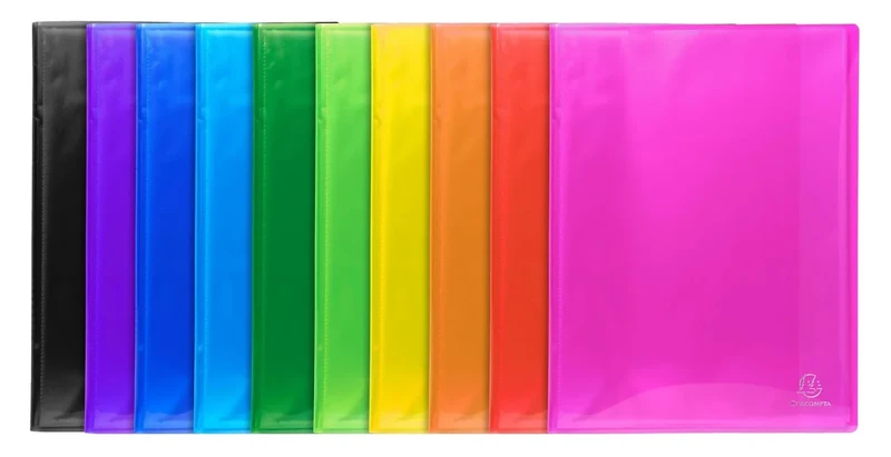 Exacompta - Ref 85470E - Iderama Collection - Semi-Rigid Display Book - 240 x 320mm in Size, Suitable for A4 Documents, 80 Pockets - Assorted Colours (Pack of 8)