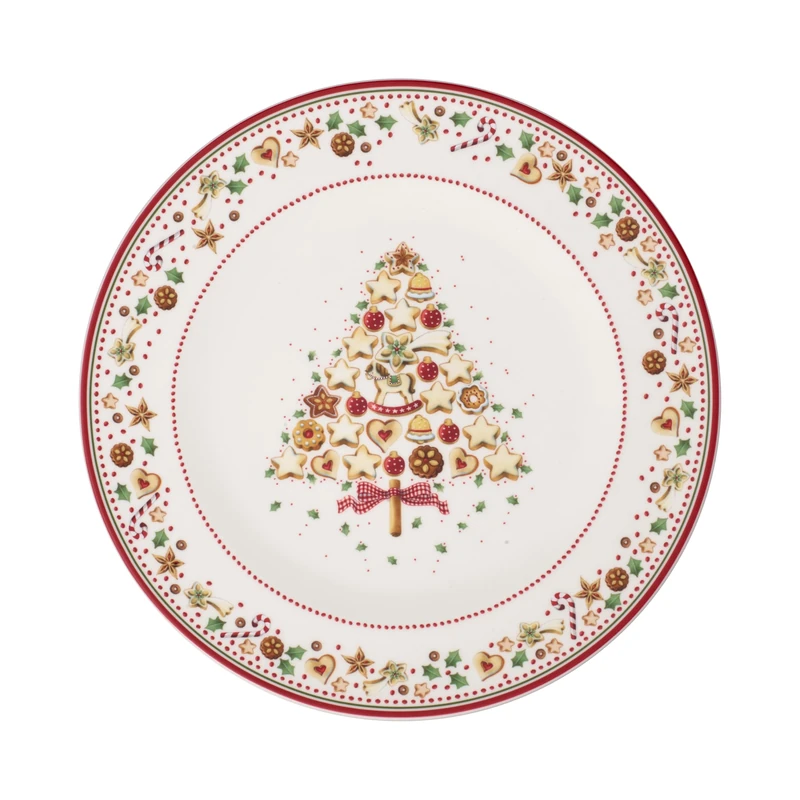 Villeroy & Boch Winter Bakery Delight Decorative Premium Porcelain Serving Plate, Red/Multi-Colour, 32 cm