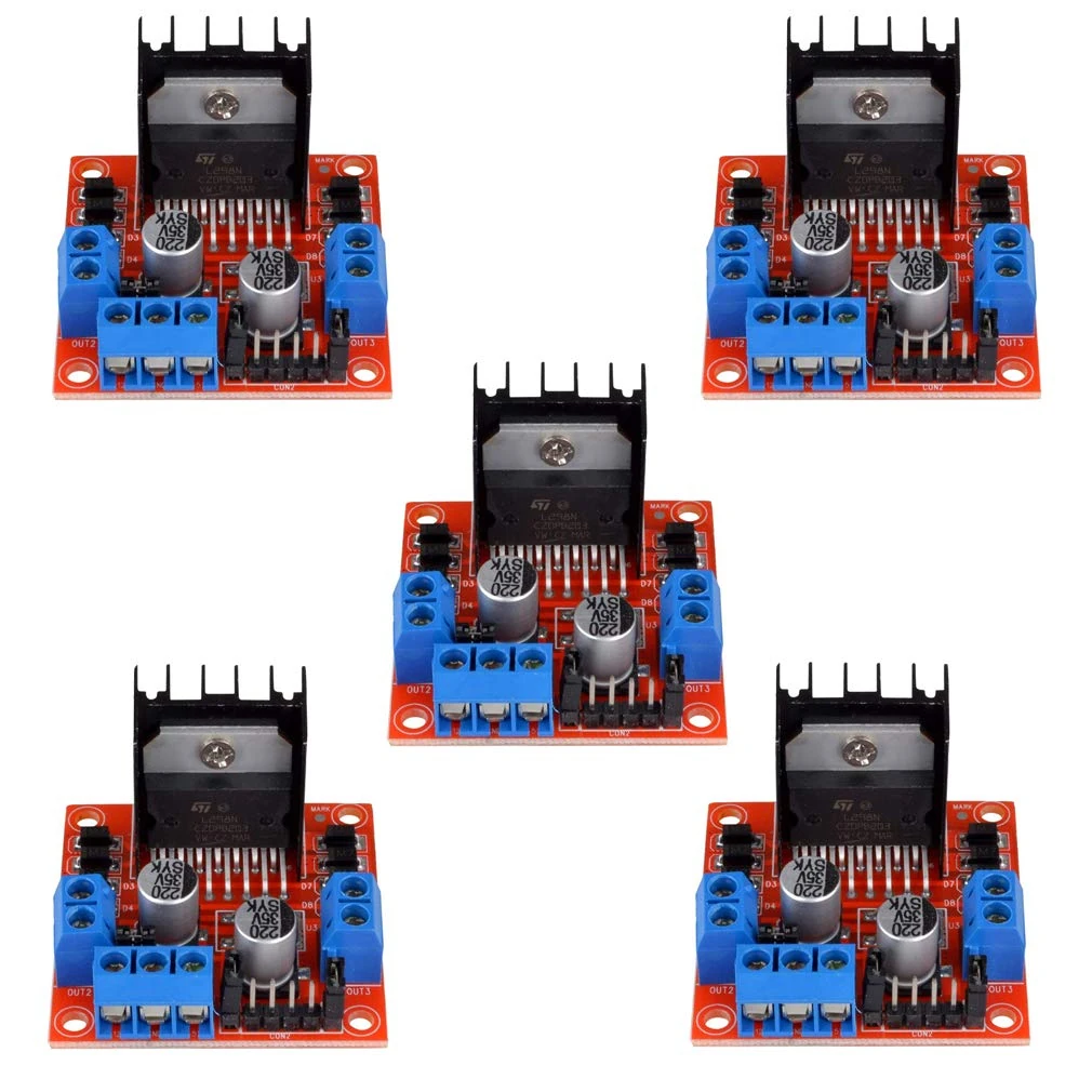 Hailege 5pcs L298N Motor Driver Controller Board Module Stepper Motor DC Dual H-Bridge for Arduino Smart Car Power UNO MEGA R3 Mega2560
