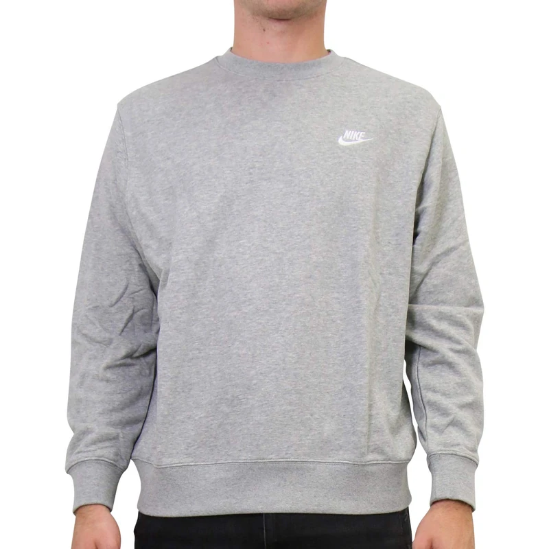 Nike BV2666 M NSW Club CRW FT Sweatshirt Mens dk Grey Heather/White XS