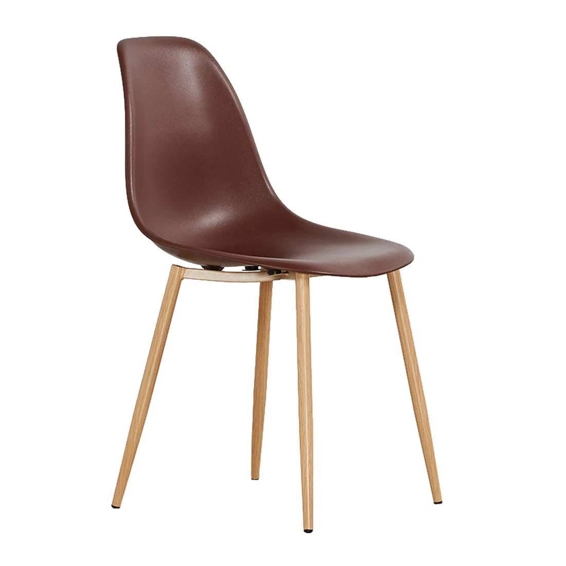 Mid-Century Modern PP Plastic Dining Chair with Metal Legs, Ergonomically designed comfort curve, for Living Room/Cafe/Lounge/Study Room/Dining Room/Pub