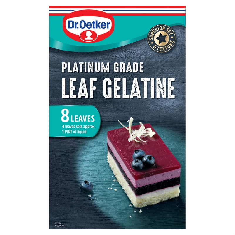 Dr. Oetker Platinum Grade Leaf Gelatine, 13 g (Pack of 1)