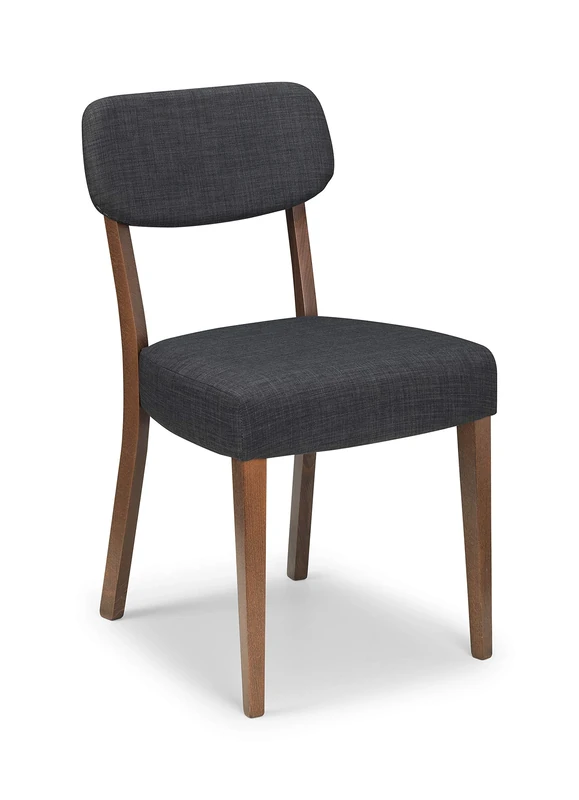 Julian Bowen Set Of 2 Farringdon Chairs - Walnut/Grey Dining