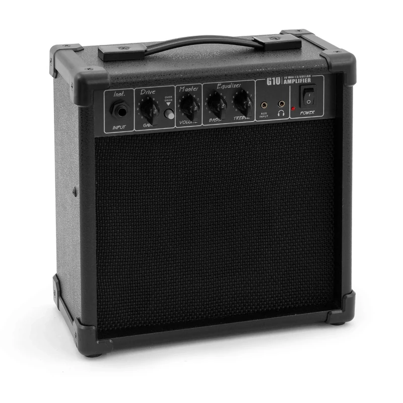 TIGER EGT20-BK 10 Watt 2-Channel Practice Electric Guitar Combo Amplifier with Drive, EQ, Headphone Output and AUX Input