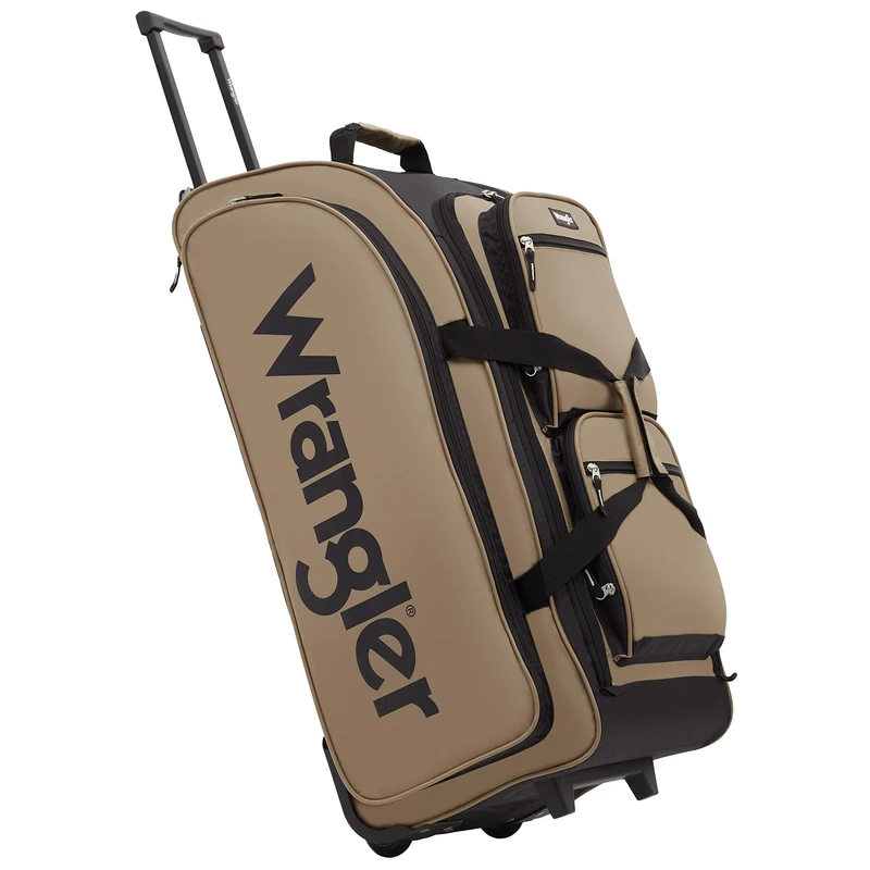 Wrangler Unisex-Adult 30" Rolling Travel Duffel, Tannin, Large - Image 1