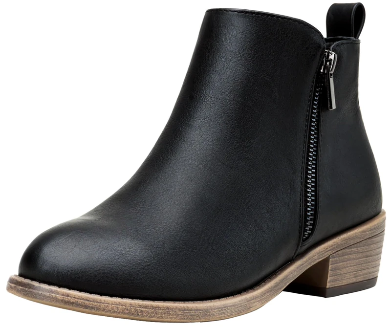JEOSSY Women's Ankle Boots, Classic Low Heeled Short Booties, Casual Comfortable Boots, Black-905, 7 UK