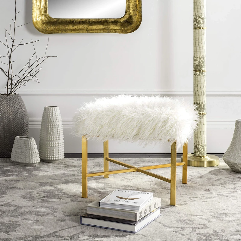 Safavieh Modern Indoor Bench, in White, 51 X 51 X 45.72