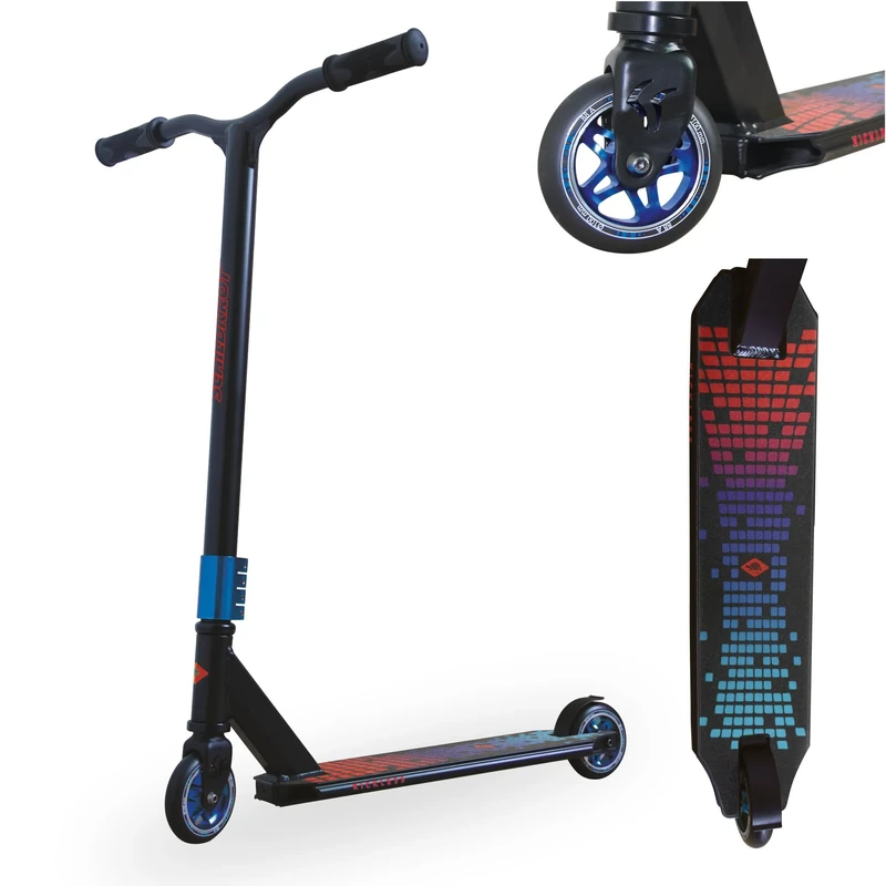 Schildkröt Stunt Scooter Kickless, Design: Sunset, Great Scooter with HIC Compression and Aluminum Rim, 100 mm PU Wheels, for Ambitious Stunts and Tricks, 510431