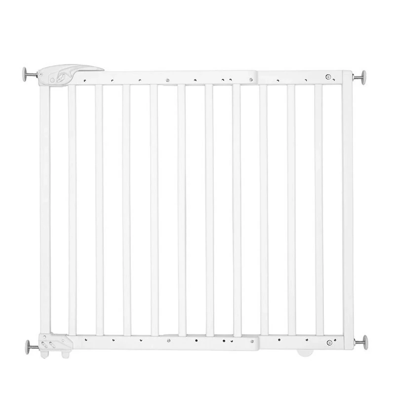 Badabulle Deco Pop White, Wooden Extending Baby Gate | 63 to 106 cm Wide |Screw Mounted door and stair gates for baby