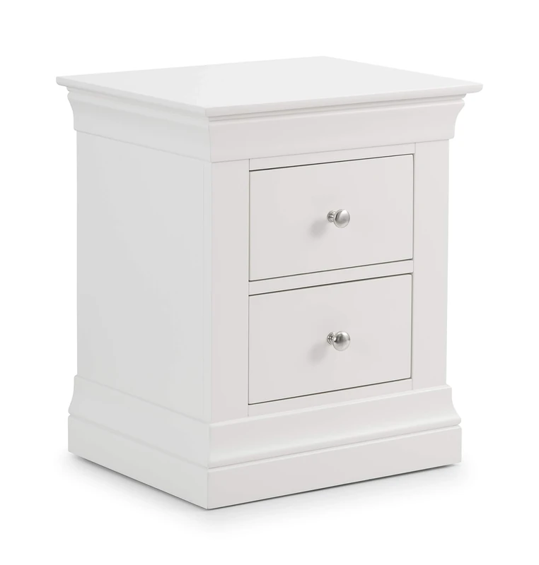 Julian Bowen Clermont 2 Drawer Bedside, White