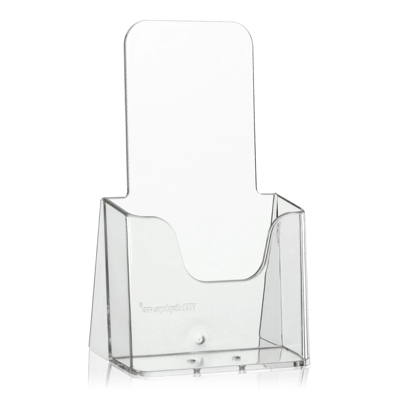 VITAdisplays Table Brochure Stand Flyer Stand Brochure Holder Transparent DIN Long (DL) Pack of 50