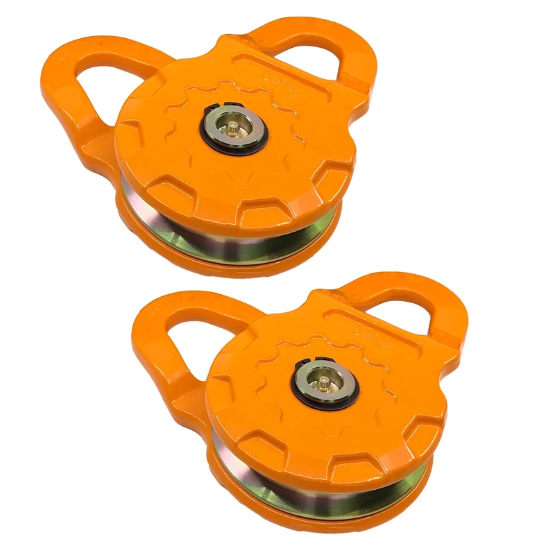 GearAmerica Mega Snatch Blocks (2 PK) 25T Strength (25,000 LBS WLL) | Heavy Duty Winch Pulley for Synthetic Rope or Steel Cable | Offroad like a Pro! - Control Recovery Direction, Double Winch Power