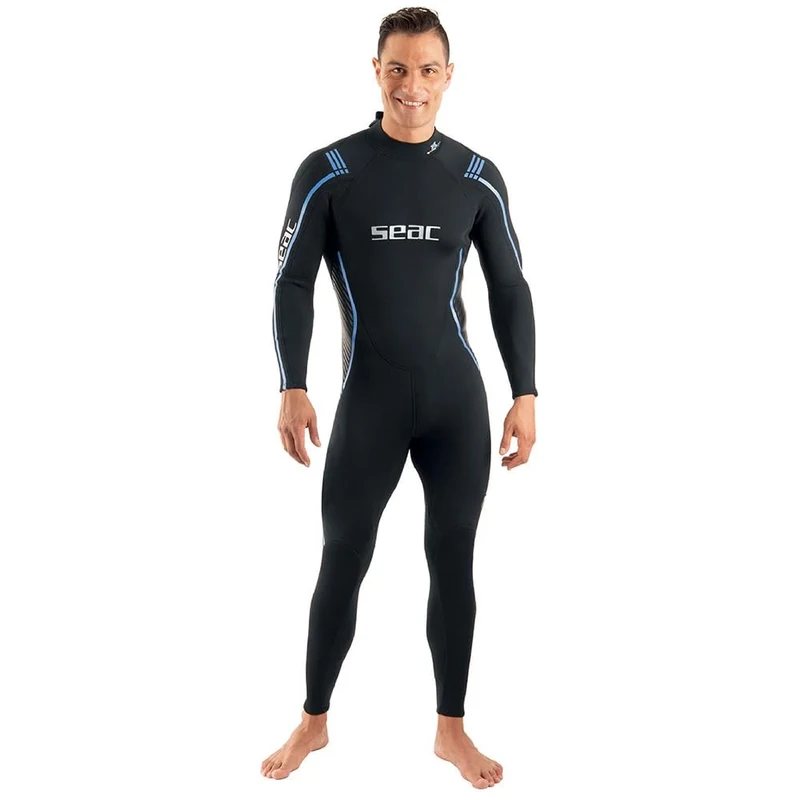 SEAC Feel Man, One-Piece Ultra-Elastic 3 mm Neoprene Wetsuit with Back Zipper for Diving, Snorkelling and Freediving