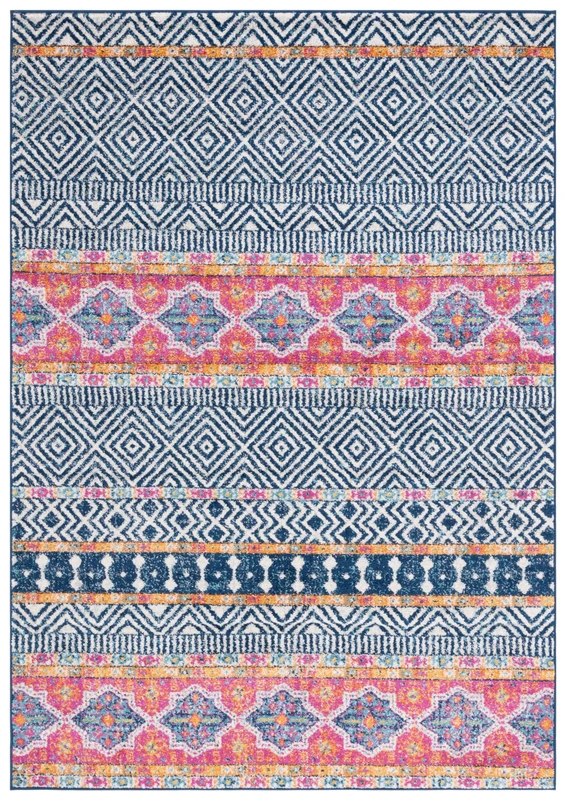 Safavieh Modern Chic Indoor Woven Rectangle Area Rug, Madison Collection, MAD614, in Navy / Ivory, 122 X 183 cm for Living Room, Bedroom or Any Indoor Space - Image 1