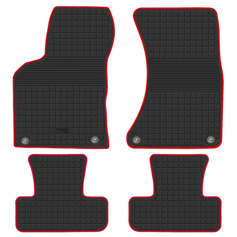 HD-Mart Car Floor Mats Rubber for Audi Q5 2009-2017 / SQ5 2013-2017 Custom Fit Black and Red Auto Floor Mats All Weather Heavy Duty Waterproof Odorless