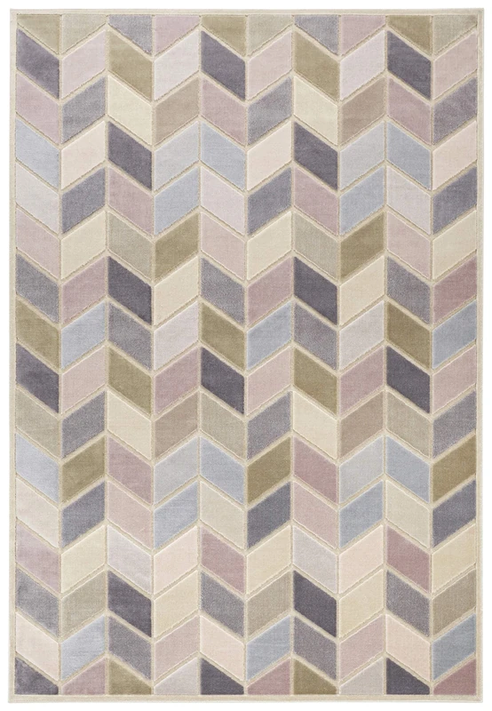 Elle Decor Loire Short Pile Viscose Rug in Silk Look 120 x 170 cm Multi-Coloured