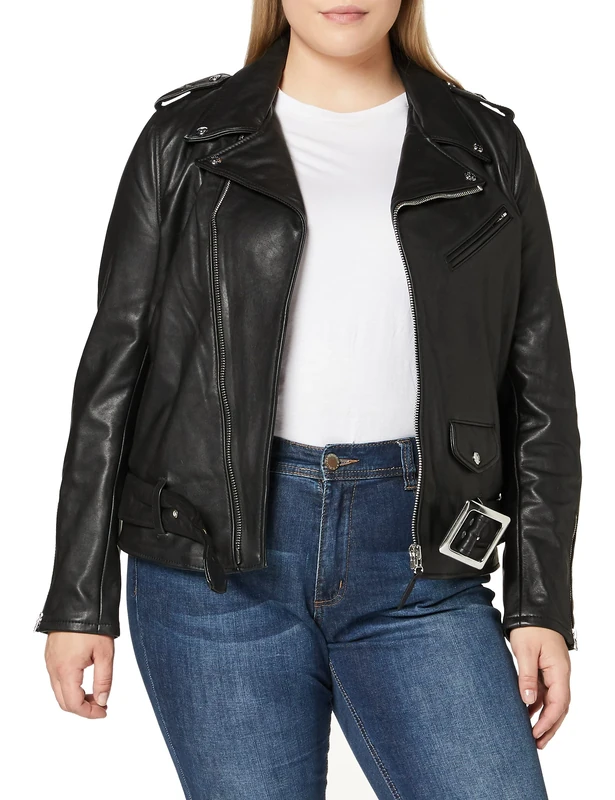 Schott NYC Women's Lcw1637 Leather Jacket Not Applicable, Black, Large