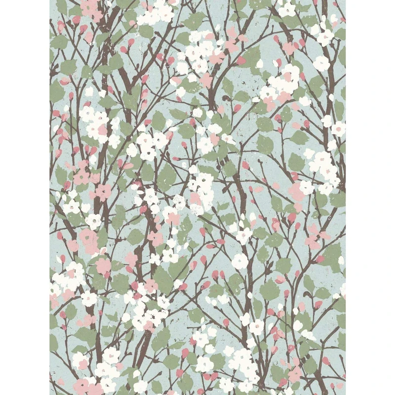 RoomMates RMK11424RL Green Willow Branch Peel and Stick Wallpaper