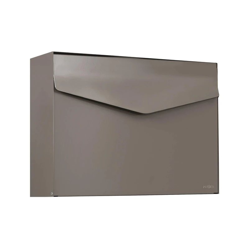 ME-FA MEFA Letter 112 Letter Box (Colour Beige Grey, Postbox with Security Lock, Designer Letterbox, Size 312 x 430 x 128 mm) 112521M