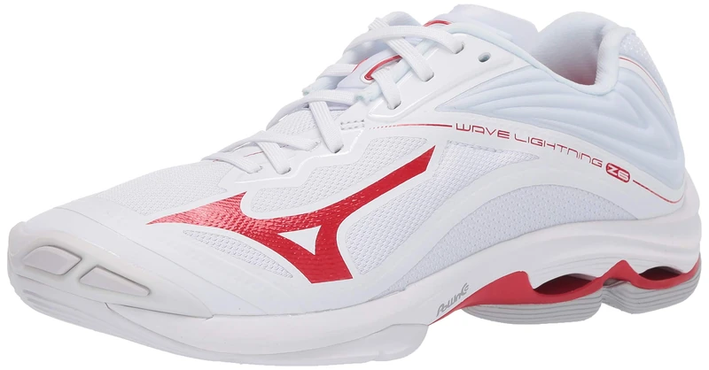 Mizuno Wave Lightning Z6 Womens Volleyball Shoe, White-red, 7.5 UK