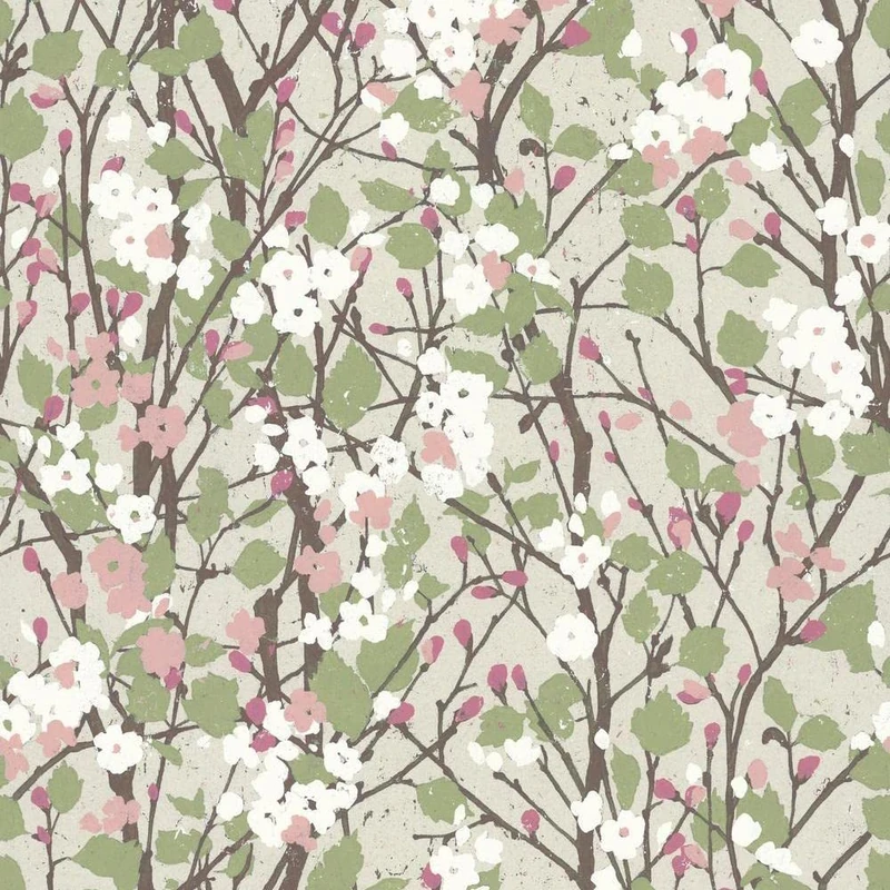 RoomMates RMK11424RL Pink Willow Branch Peel and Stick Wallpaper