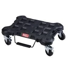 Milwaukee Black Polymer Packout Flat Trolley, 250 lb Capacity, 4 Casters
