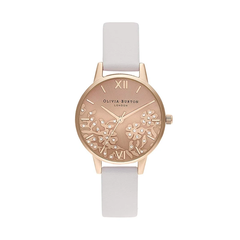 Olivia Burton Analogue Quartz Watch for Women with Blush Leather Strap - OB16MV102