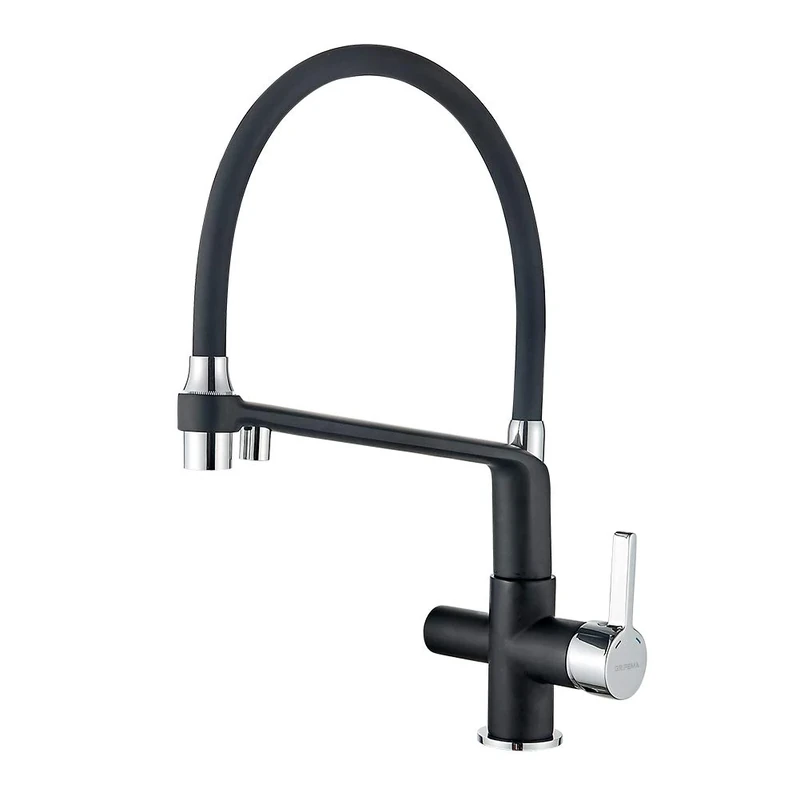 GRIFEMA G4010B-2 Dover, 3 Way Kitchen Tap for Filter Water Purifier, Black Sink Mixer with Shower Head