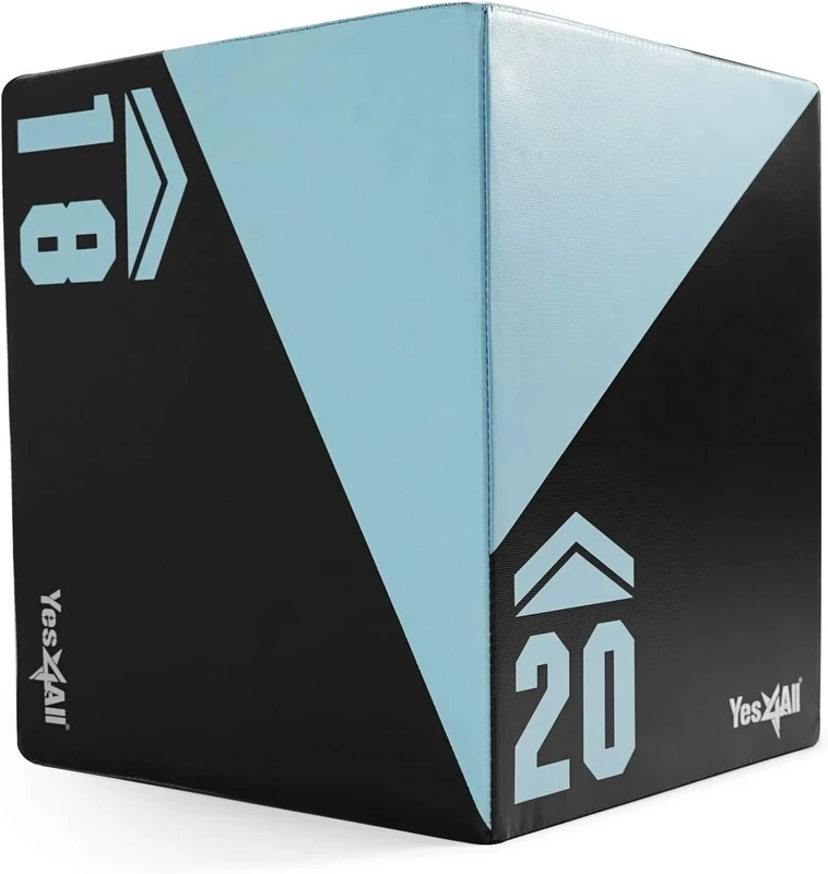 Yes4All Unisex 9pry Yes4All Foam Plyo Box Plyometric Box Platform for Jump Training Conditioning, Light Blue, 50.8 x 45.7 40.6 cm UK