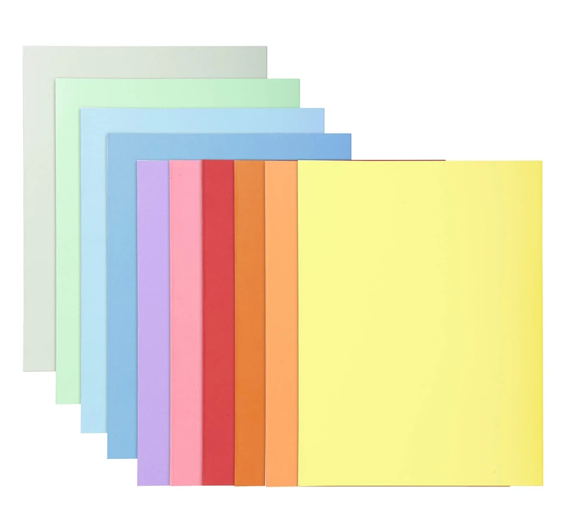 Exacompta - Ref 330100E - Super Square Cut Folders - 24 x 32cm in Size, Suitable for Storing & Holding A4 Documents, 220gsm Card - Assorted Colours (Pack of 10)