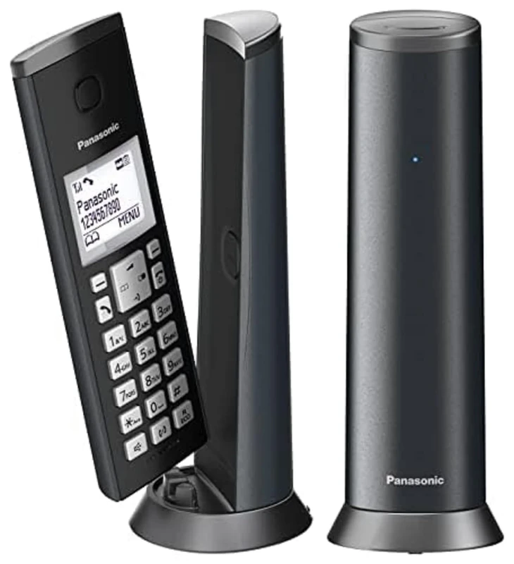 Panasonic KX-TGK222 Designer Cordless Phone, with answerphone, call blocker and do not disturb mode - Grey