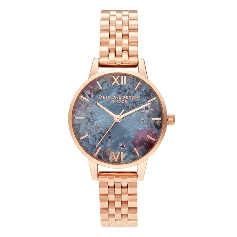 Olivia Burton Analogue Quartz Watch for Women Under The SEA Collection with Rose Gold Colored Stainless Steel Bracelet - OB16US25