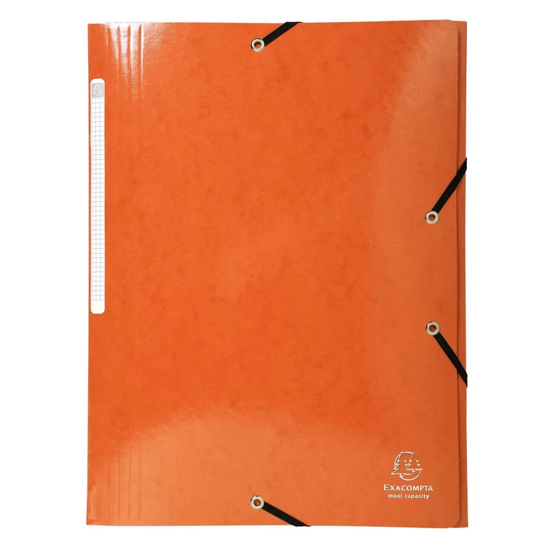 Exacompta - Ref 55836E - Iderama Collection - Elasticated 3-Flap Folder - Suitable for A4 Documents, 425gsm Glossy Coated Pressboard, FSC-Certified - Orange (Pack of 25)