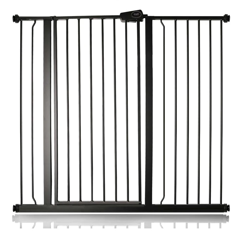 Safetots Extra Tall Metal Safety Gate Pressure Fit, 107.4cm - 115cm, Slate Grey, 104cm in Height, Extra Tall Stair Gate, Tall Baby Gate, Easy Installation