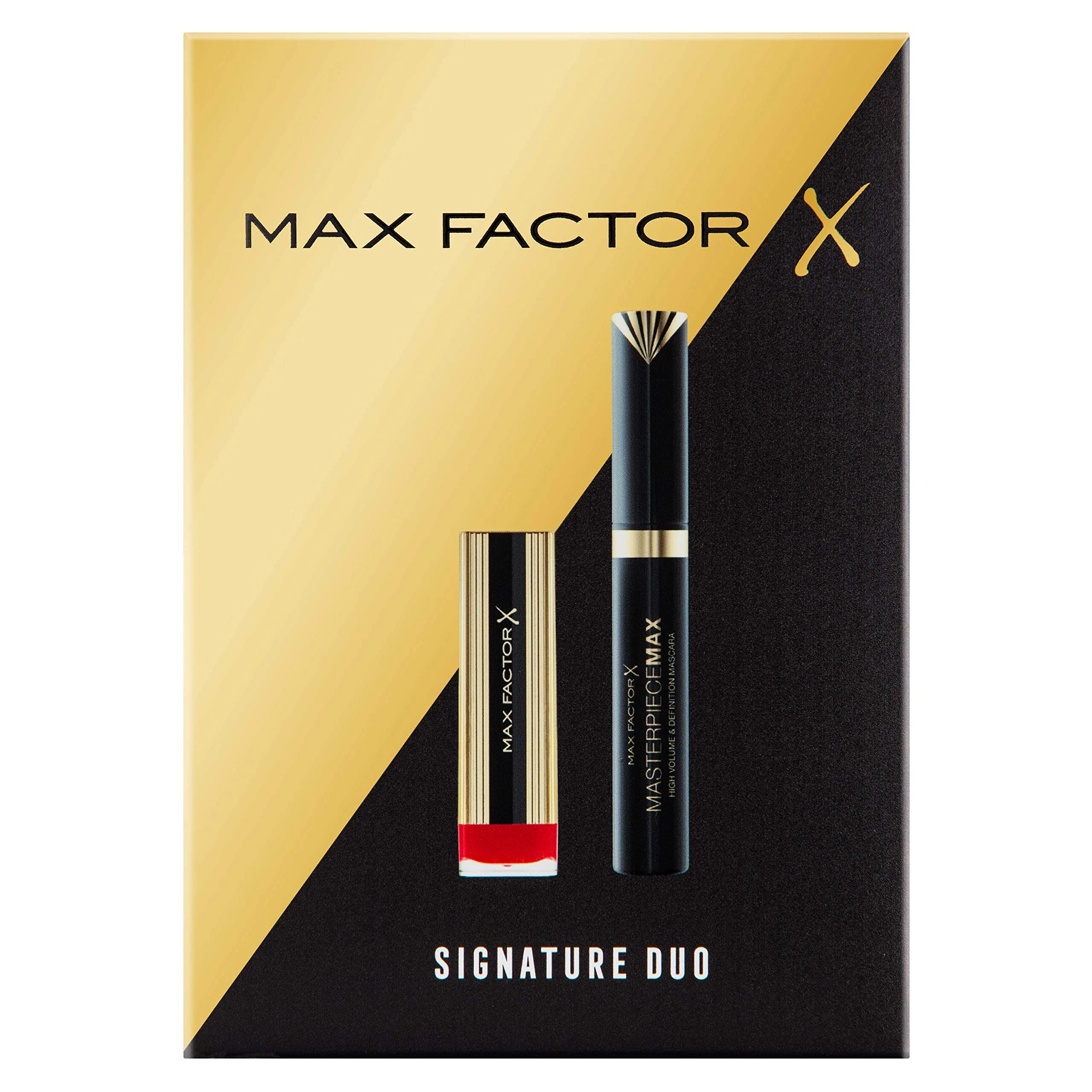 Max Factor Stocking Filler Signature Duo, includes Masterpiece Max Definition Mascara and Colour Elixir Moisturising Lipstick