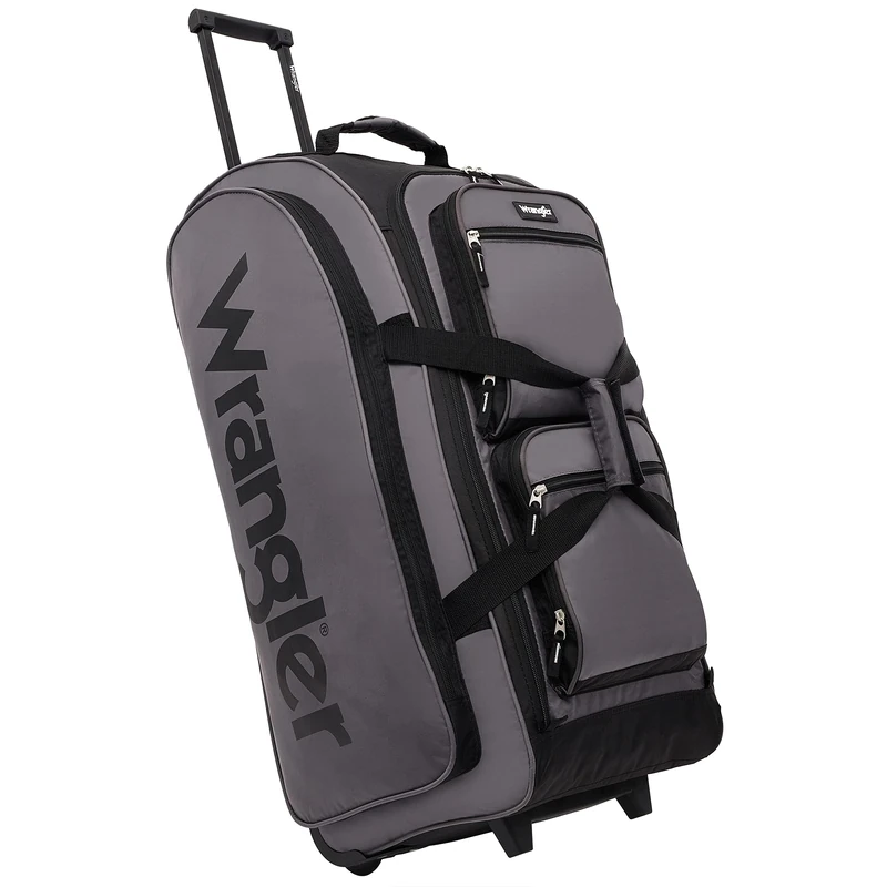 Wrangler Rolling Travel Duffel, Charcoal Grey, 30" Large