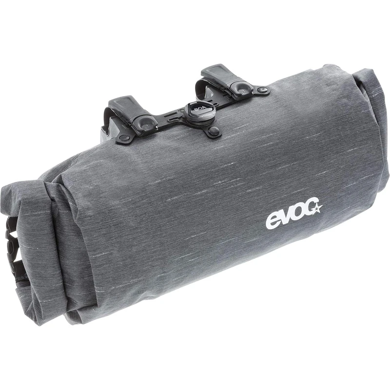 EVOC HANDLEBAR PACK, handlebar bag for extra storage space (Size: M, 2,5L, BOA twist fit system, access from both sides, waterproof and dirt-repellent), Carbon Grey