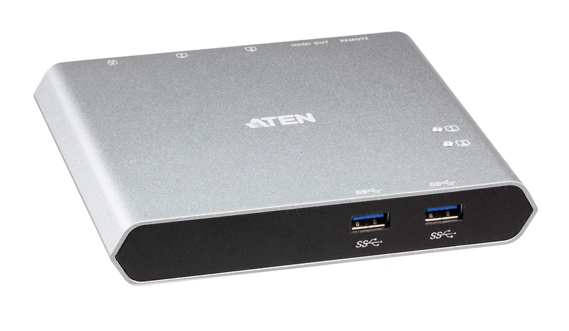 USB-C Gen 1 2 Port Dock Switch with Power Pass-Through US3310 ATEN, supports 4K 3840 x 2160@30Hz, Supports Samsung DeX mode or Huawei Desktop mode, supports Windows, Mac, Android & iPad Pro (2018), UK - Image 1