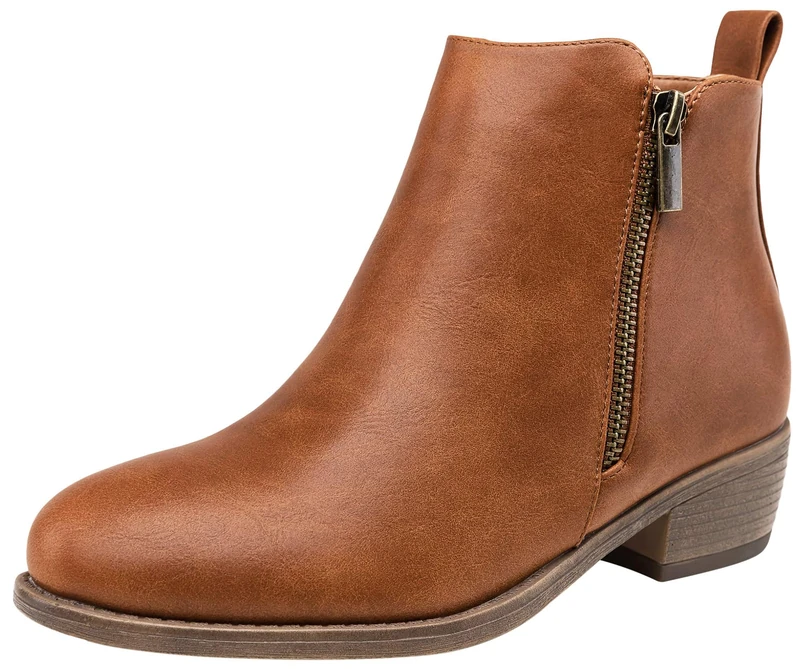 JEOSSY Women's Ankle Boots Fashion Low Heel Bootie Size: 8.5 - Image 1
