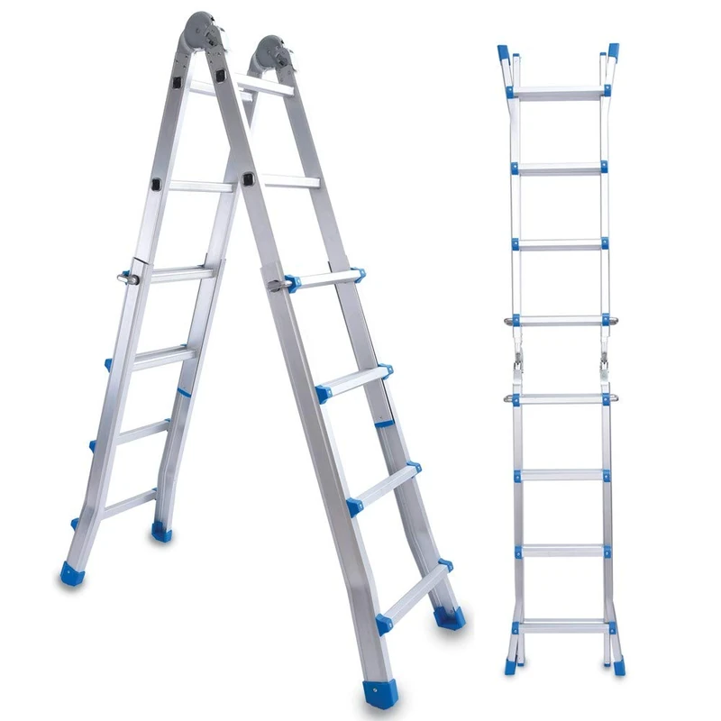 Linea Garden Friend Everest S1405119 Ladder Aluminium 4+4 Grey/Blue - Image 1