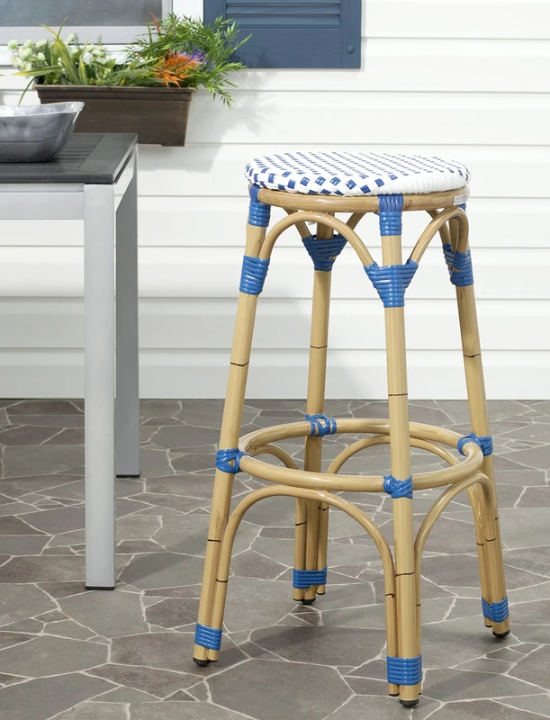Safavieh Transitional Outdoor Barstool, in Grey, White and Light Brown