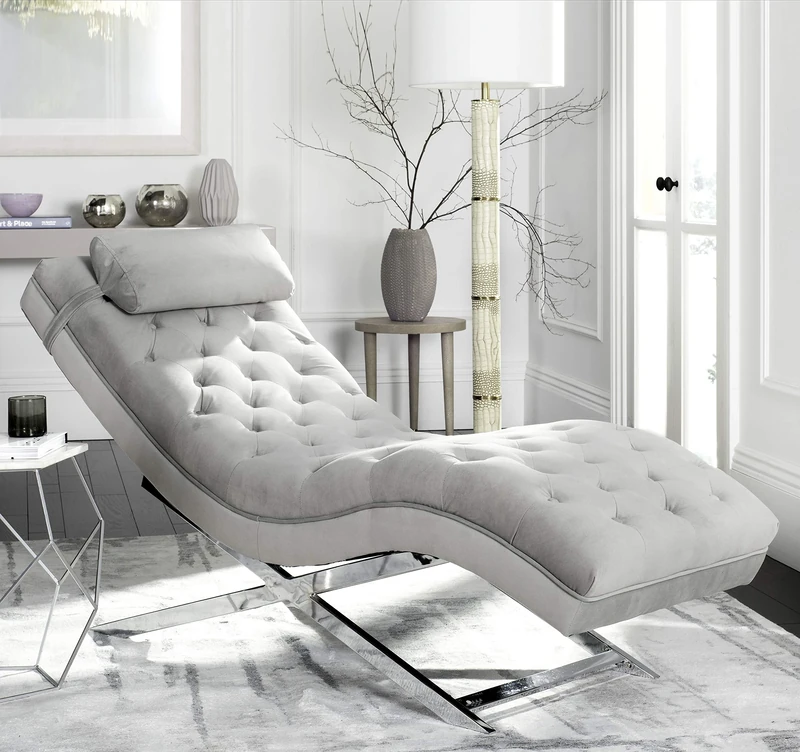 Safavieh Modern Upholstered Chaise, in Grey