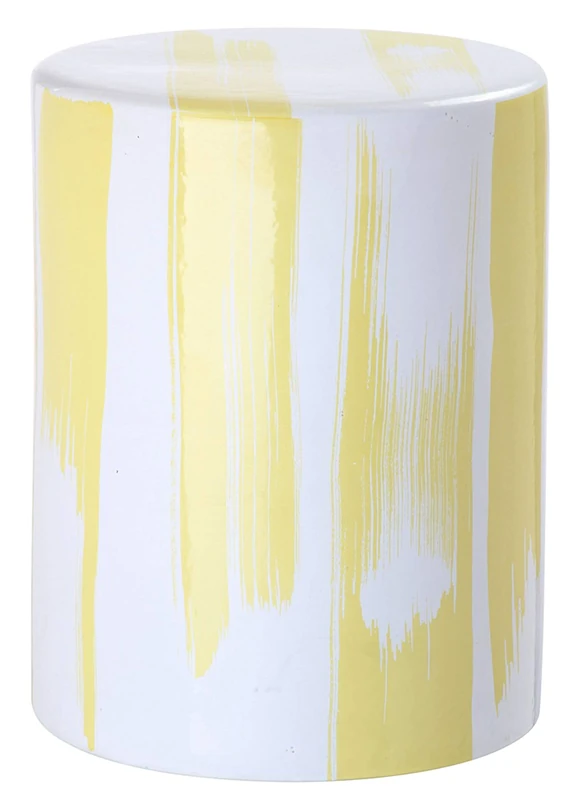 Safavieh Modern Ceramic Garden Stool, in Yellow and White, 35 X 35 X 45