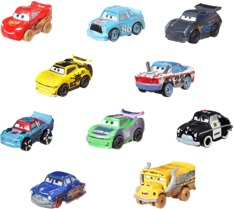 Disney Pixar Cars Metal Mini Racers - 10 Pack Variety Set