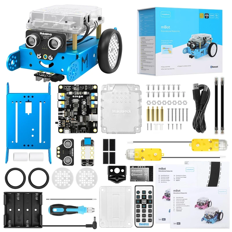 Makeblock mBot Coding Robot for Kids 8-12, Programmable Robot Compatible with Scratch and Arduino, Detects Obstacles, Follow Line, Arduino Coding Kit for Boys and Girls