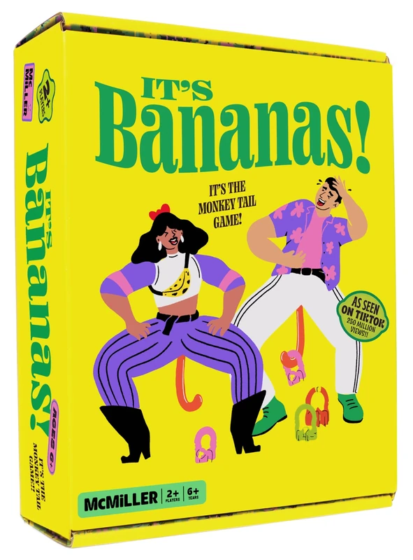 MCMILLER ENTERTAINMENT It’s Bananas! The Monkey Tail Game – Funny Family & Party Game for Kids & Adults | Hilarious Gift for Birthday, Christmas, Bachelorette, Thanksgiving, White Elephant