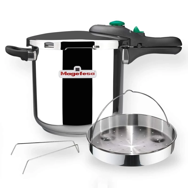 Magefesa DYNAMIC - Fast Pressure Cooker Set + Basket, 18/10 Stainless Steel, Energy Efficient, Suitable for All Kitchen Types, Including Induction (6L)