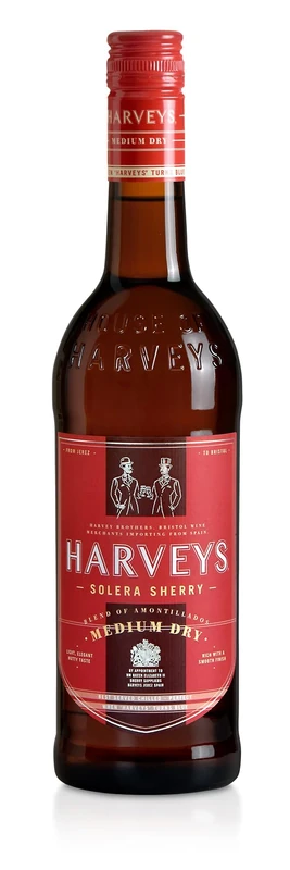 Harveys Medium Dry Sherry 75cl | Best Served Chilled | Smooth, Elegant and Full-bodied Harveys Amontillado Sherry Medium Dry | 17.5% vol